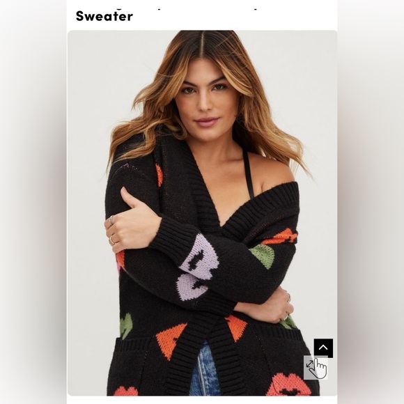 Torrid Cardigan Open Front Drop Shoudler Sweater - Picture 2 of 5